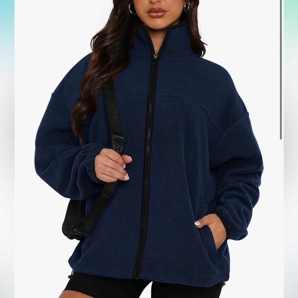Women's Navy Fleece sweater